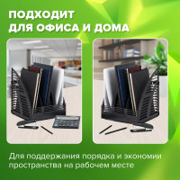 Вертикальный лоток для бумаг Staff Basic 245x240x285 мм, 3 отделения, сетчатый сборный 237945