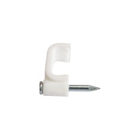 Скоба IEK 12 мм, плоская, пластиковая, 20 шт. USK21-12-020