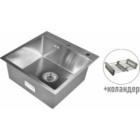 Комплект кухонная мойка из нержавеющей стали WISENT с коландером WGS35050/WGER013/W302644