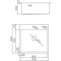 Комплект мойка из нержавеющей стали WISENT с PVD, с коландером WGS35050B/WGER019B/W302644B