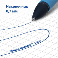 Стираемая гелевая ручка BRAUBERG REPEAT с эргономичным грипом, синяя, + 3 сменных стержня 143663