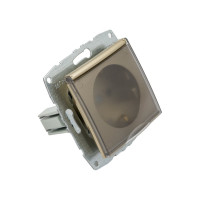 Механизм розетки MONO ELECTRIC L/D, с заземлением, с крышкой, титан 500-002221-118