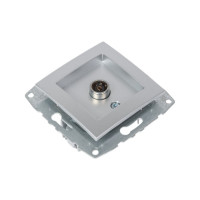 Механизм проходной TV розетки MONO ELECTRIC L/D, с экраном, серебро 500-002105-137