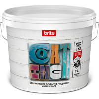 Декоративное покрытие по дереву BRITE FLEXX интерьерное бесцветное, ведро 9 кг О04810