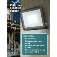 Прожектор светодиодный уличный ЭРА LPR-023-0-65K-050 50Вт 6500K IP65 Б0052024