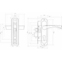 Врезной замок с ручкой Стандарт GP (вертушка; латунь) 4858