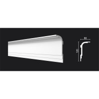 Потолочный карниз Decor-Dizayn ударопрочный влагостойкий под покраску 120Х60Х2000 мм DD516