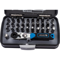 Набор бит с трещоткой HOEGERT TECHNIK 1/4 , SL, PH, PZ, HEX, Torx, Torx c отверстием  33 шт. HT1R460