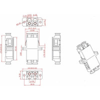 Оптический проходной адаптер Hyperline FA-P11Z-DLC/DLC-N/WH-BL LC-LC, SM, duplex, корпус пластик 243944