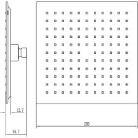 Верхний душ Aquanet Static 250x250 мм, черный матовый 00261826