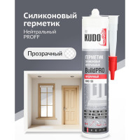 Герметик силиконовой нейтральный KUDO PROFF прозрачный , 280 мл SMS-130