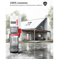 Герметик силиконовой нейтральный KUDO PROFF прозрачный , 280 мл SMS-130