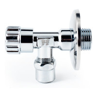Угловой вентиль для бытовой техники PROFACTOR PF CHROME н/цанга 1/2 дюйма х 10мм PF BAV 362C