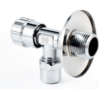 Угловой вентиль для бытовой техники PROFACTOR PF CHROME н/цанга 1/2 дюйма х 10мм PF BAV 362C