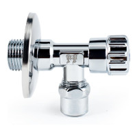 Угловой вентиль для бытовой техники PROFACTOR PF CHROME н/цанга 1/2 дюйма х 10мм PF BAV 362C