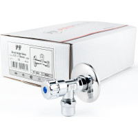 Угловой вентиль для бытовой техники PROFACTOR PF CHROME н/цанга 1/2 дюйма х 10мм PF BAV 362C