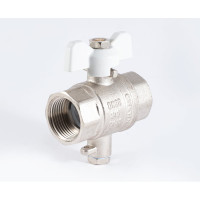 Шаровой кран PROFACTOR PF STANDARD с отводом М10 под датчик температуры, в/в 3/4 дюйма PF FBV 301M10