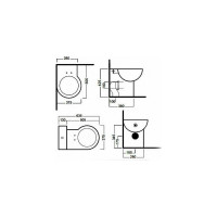Приставной угловой унитаз HATRIA YOU&ME без сиденья, белый YXZ601