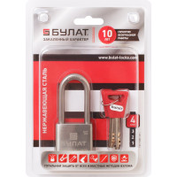 Навесной замок БУЛАТ ВС 3-С40-01 НС (нержавеющая сталь; 7 мм) 13988