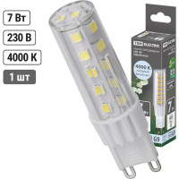 Светодиодная лампа TDM ELECTRIC G9-7 Вт-230 В-4000 К, SMD, 17,5x65,5 мм SQ0340-0226