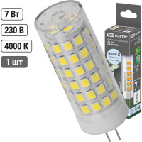Светодиодная лампа TDM ELECTRIC G4-7 Вт-230 В-4000 К, SMD, 18,5x57 мм SQ0340-0220
