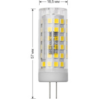 Светодиодная лампа TDM ELECTRIC G4-7 Вт-230 В-4000 К, SMD, 18,5x57 мм SQ0340-0220