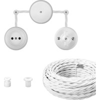 Поворотный фарфоровый выключатель TDM ELECTRIC с ручкой бантик 10А белый «Болонь» SQ1820-0001