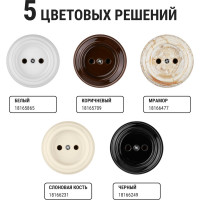 Розетка TDM ELECTRIC фарфоровая 2П 10А 250В белая, серия "Болонь" SQ1820-0004