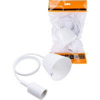 Пластиковый патрон TDM Е27 с подвесом 1 м, белый SQ0335-0061