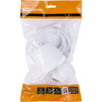 Пластиковый патрон TDM Е27 с подвесом 1 м, белый SQ0335-0061