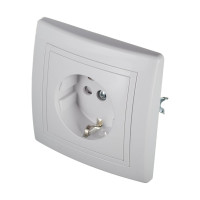 Розетка Aling-conel PRESTIGE 16A 250В с фарфоровой вставкой и защитой, белая 601.00 113027