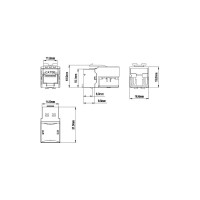 Вставка Keystone Hyperline KJ9-8P8C-C5e-90-WH Jack RJ-45(8P8C), категория 5e, белая 432595