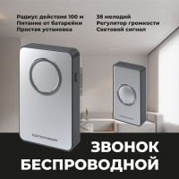 Электрический звонок Elektrostandard DBQ27M WL 38M IP20 бытовой дверной Серебро Чёрный a055697