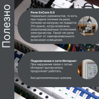 Умное реле GRITT 6 групп на Din-рейку EnCore 6.0WF 433 + WiFi работает с Алисой 32006