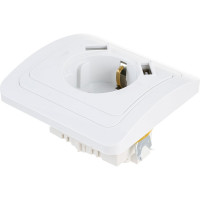 Одинарная розетка IN HOME с заземлением CLASSICO с двумя USB белая 2047 4690612035246