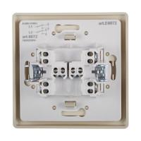 Проходной 2-клавишный выключатель Aling-conel PRESTIGE 10AX 250В, бежевый 6072.99