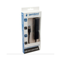 Концентратор USB 3.0 Gembird, 4 порта, с доп питанием UHB-C354