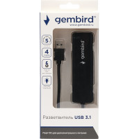 Концентратор USB 3.0 Gembird, 4 порта, с доп питанием UHB-C354