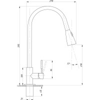 Смеситель для кухни с выдвижной лейкой TSARSBERG тип ГОСТ См-МОЦБИвА TSB-123-001