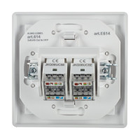Коммуникационная двойная розетка Aling-conel PRESTIGE RJ45 Cat5e UTP, белая 614.00 113031