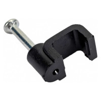 Скоба TDM ELECTRIC 6 мм, плоская, пластиковая, черная, 50 шт. SQ0513-0031