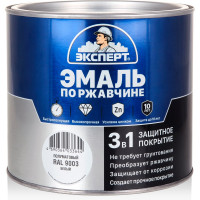 Эмаль ЭКСПЕРТ по ржавчине 3 в 1 полуматовая, белый RAL 9003, 1.8 кг 28250