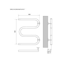Полотенцесушитель Melodia della vita Simple из нержавеющей стали М-образный, 50х40 49421