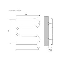 Полотенцесушитель Melodia della vita Simple из нержавеющей стали М-образный, 50х50 49422
