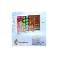 Набор ёлочных шаров Winter Glade с верхушкой, пластик, микс, 55 шт в упаковке 39055G136