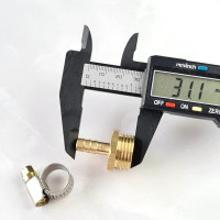 Наконечник латунный наружная резьба 1/2 х елочка 8 мм + хомут Профитт 4823440