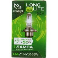 Лампа Clearlight H4, 12 В, 60/55 Вт, LongLife MLH4LL