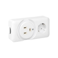 Двойная розетка EKF РШ/евро 32А/16A 250В 2P+PE белая AS-250-32/16-O