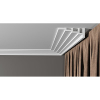 Карниз потолочный ударопрочный влагостойкий под покраску 120Х43Х2000 мм Decor-Dizayn DD514