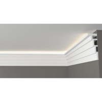 Карниз потолочный ударопрочный влагостойкий под покраску 120Х43Х2000 мм Decor-Dizayn DD514